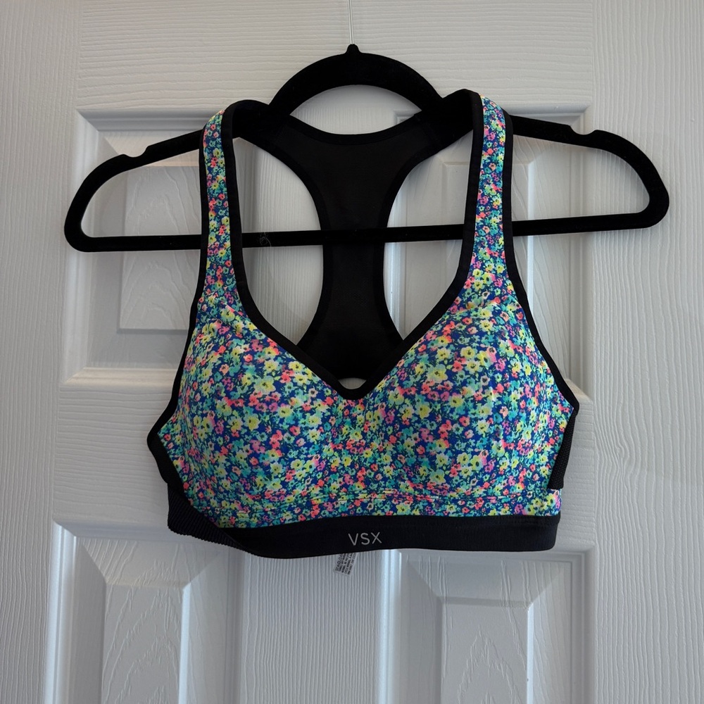 Victoria's Secret Black Sports Bra Racerback Design